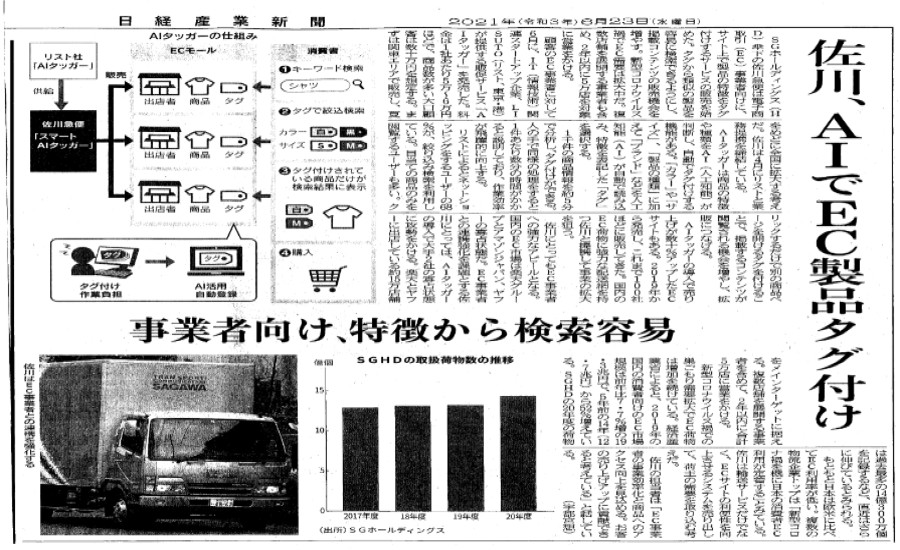 佐川、AIでEC製品タグ付け